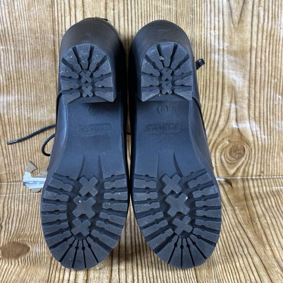 Top Moda Chunky Platform Combat Boots Black Size 9 Lug Sole Lace Up Goth Y2K - Picture 4 of 9